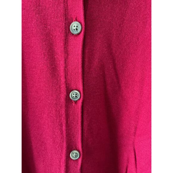 Croft and Barrow NWT Women's Raspberry/Fuschia Pink Button Down Sweater - Sz Med - Picture 5 of 5